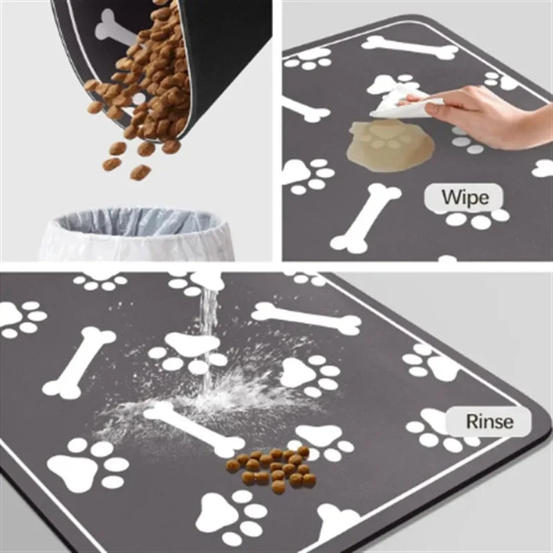 Snoutik Winter Pet Feeding Mat with a pattern