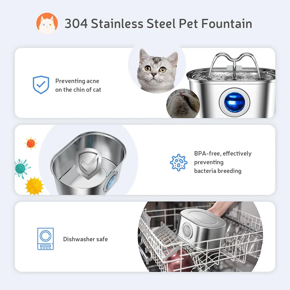 Snoutik Flow Stainless Steel Pet Fountain