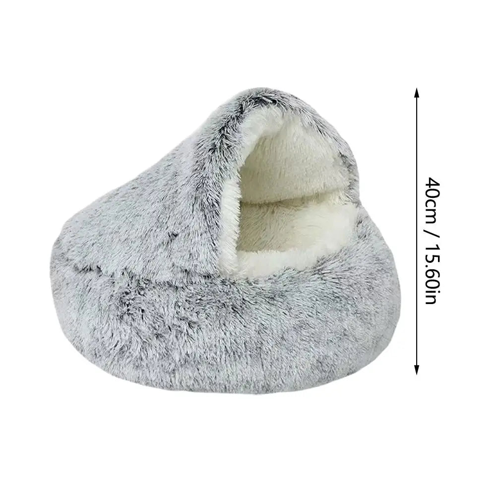 Winter Warm Semi‑Enclosed Cat Bed