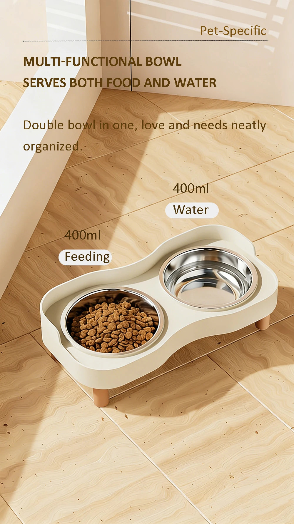 Snoutik Elevated Double Pet Bowl