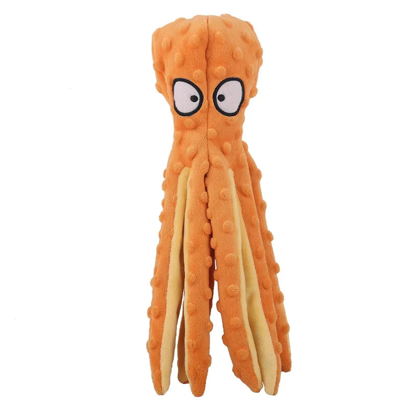 Plush dinosaur pet toy, durable and soft for chewing, tugging, and cuddling, ideal for small dogs and cats.