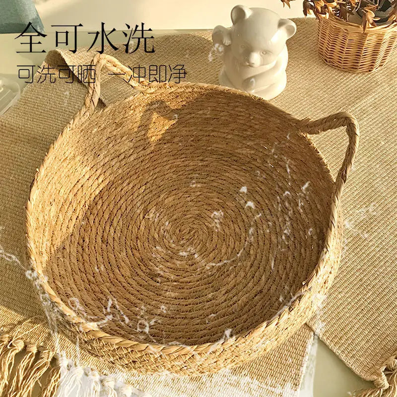 Snoutik Rattan Cat Basket with Cushion