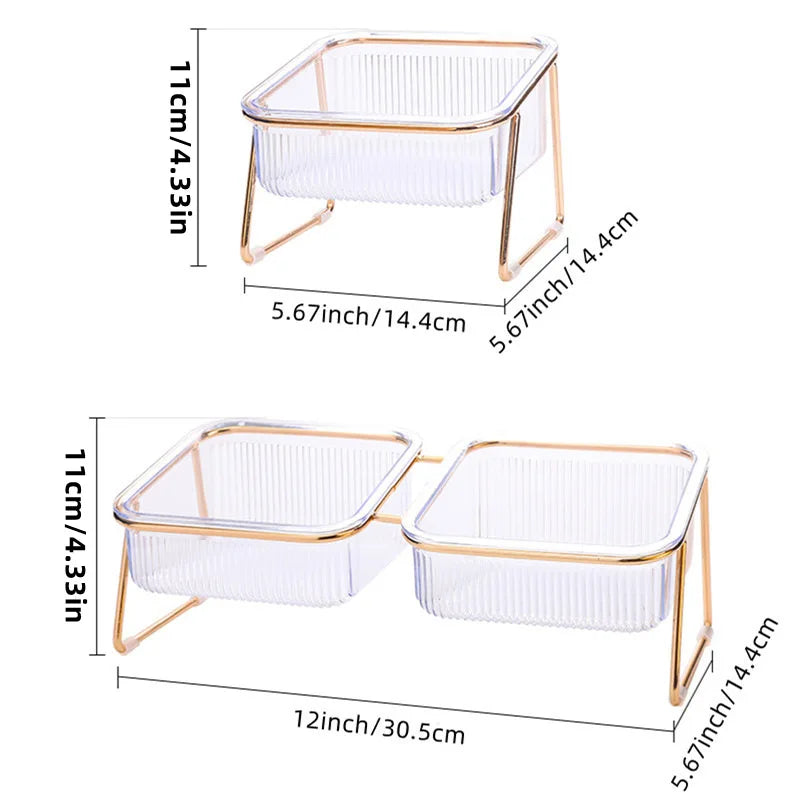 Snoutik GoldenRise Double Bowl Set