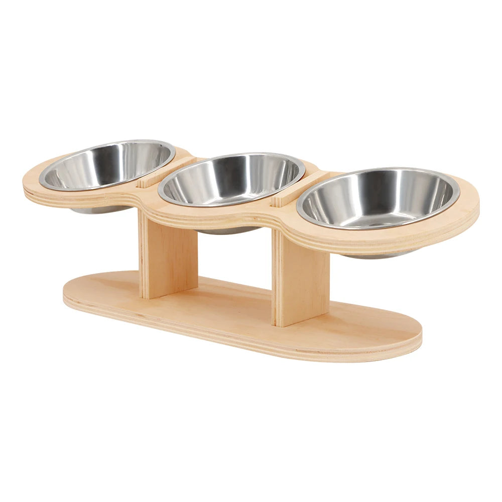 Snoutik Elevated Wooden Pet Feeder