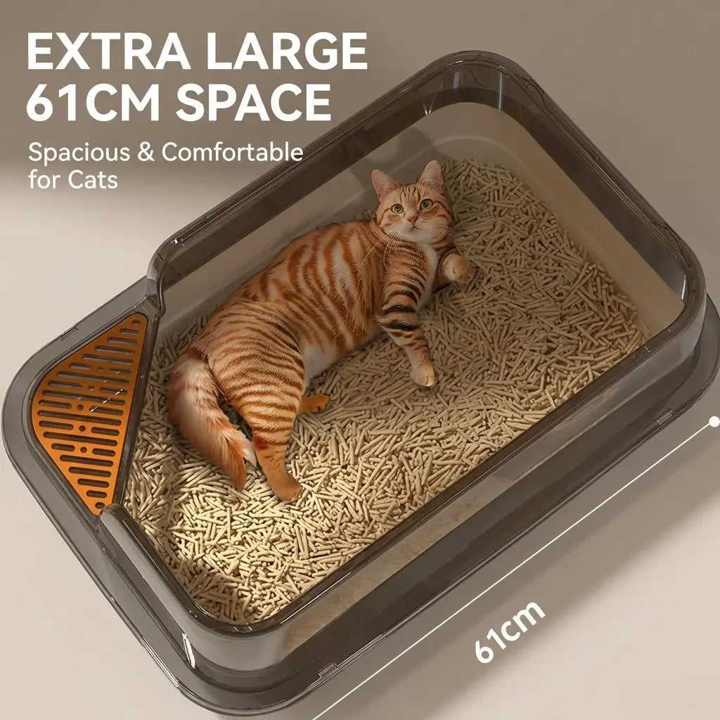 Snoutik Premium Semi‑Enclosed Cat Litter Box