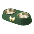 Snoutik Bow‑Tie Double Pet Bowl