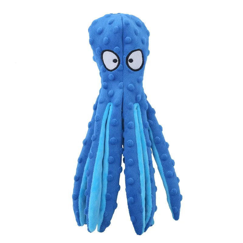Plush dinosaur pet toy, durable and soft for chewing, tugging, and cuddling, ideal for small dogs and cats.