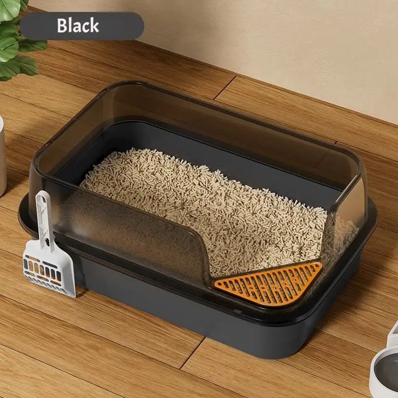 Snoutik Premium Semi‑Enclosed Cat Litter Box - Snoutik pet store