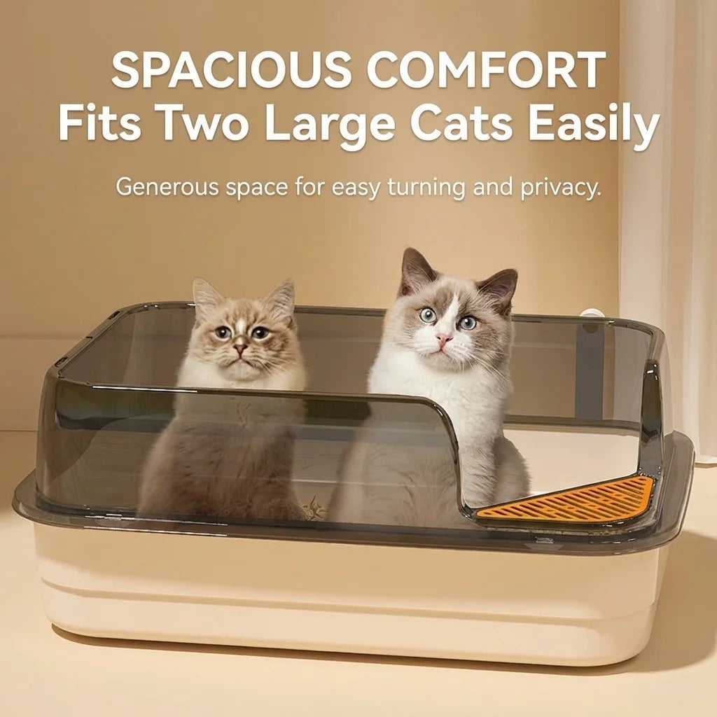 Snoutik Premium Semi‑Enclosed Cat Litter Box