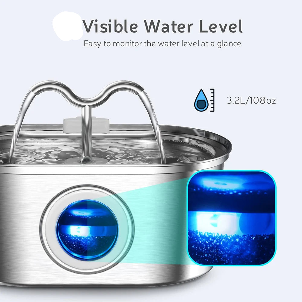 Snoutik Flow Stainless Steel Pet Fountain