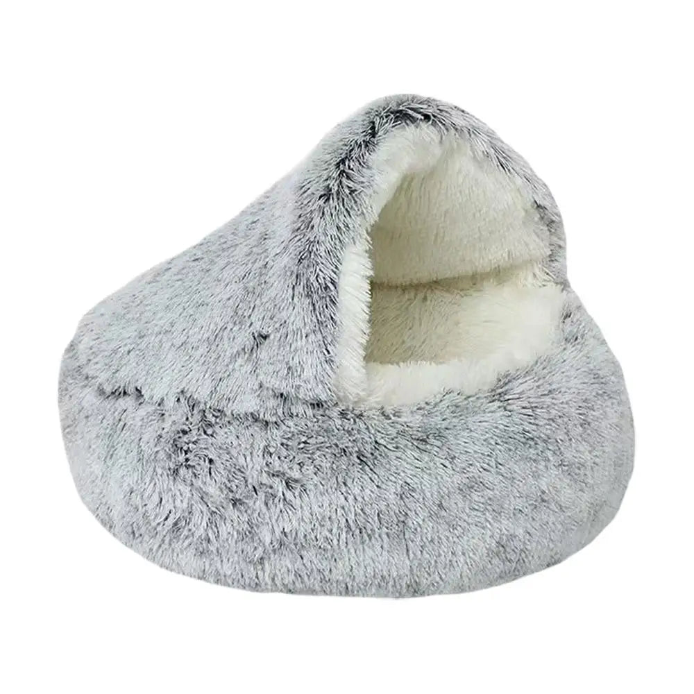 Winter Warm Semi‑Enclosed Cat Bed