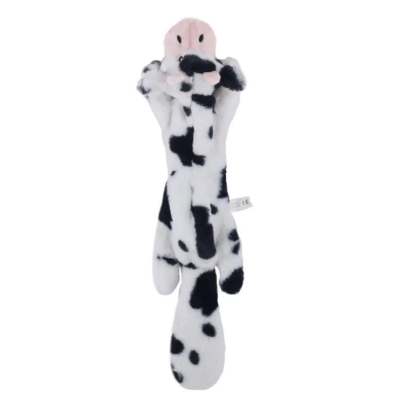 Plush dinosaur pet toy, durable and soft for chewing, tugging, and cuddling, ideal for small dogs and cats.