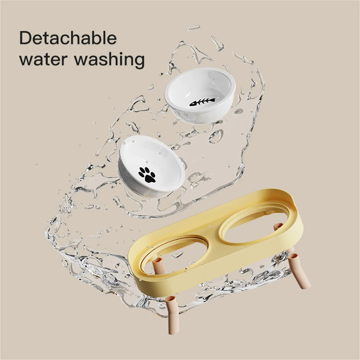 Snoutik Adjustable Double Bowl Feeder