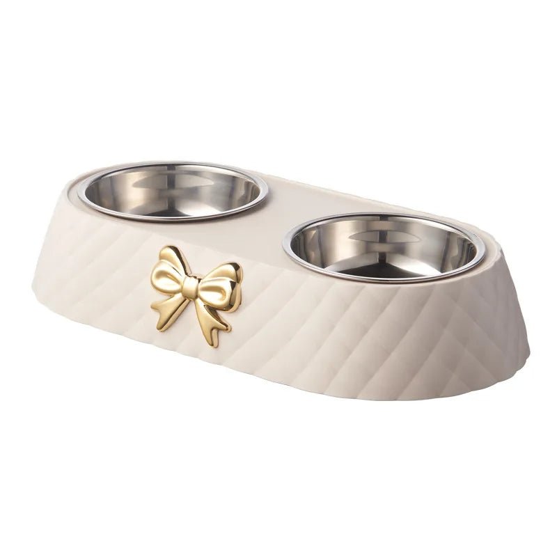 Snoutik Bow‑Tie Double Pet Bowl - Snoutik pet store