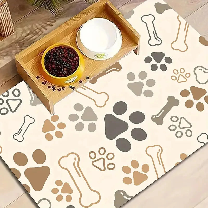 Snoutik Winter Pet Feeding Mat with a pattern