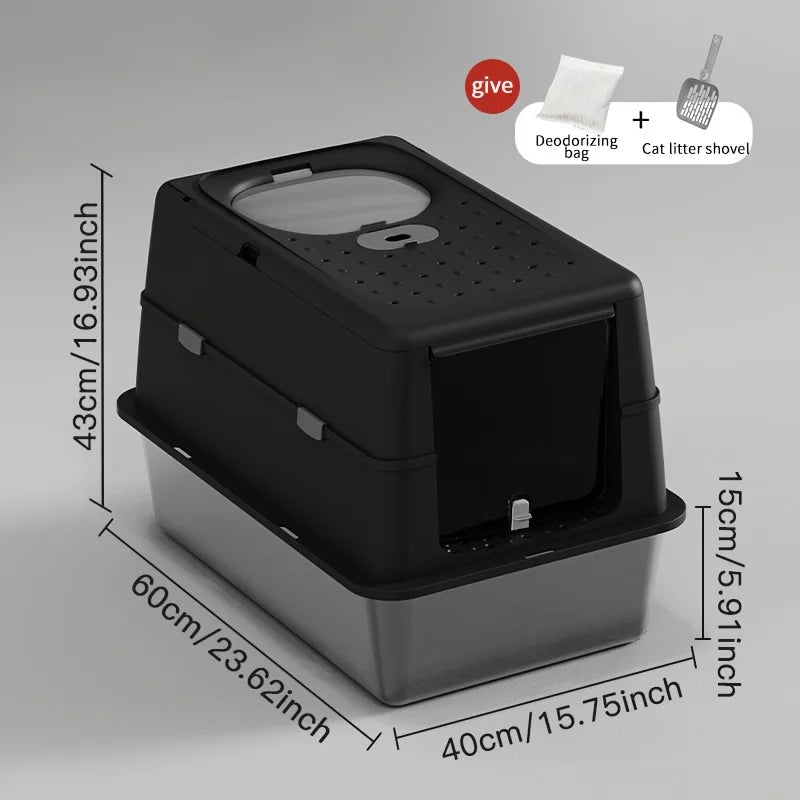 Snoutik Stainless Steel Cat Litter Box
