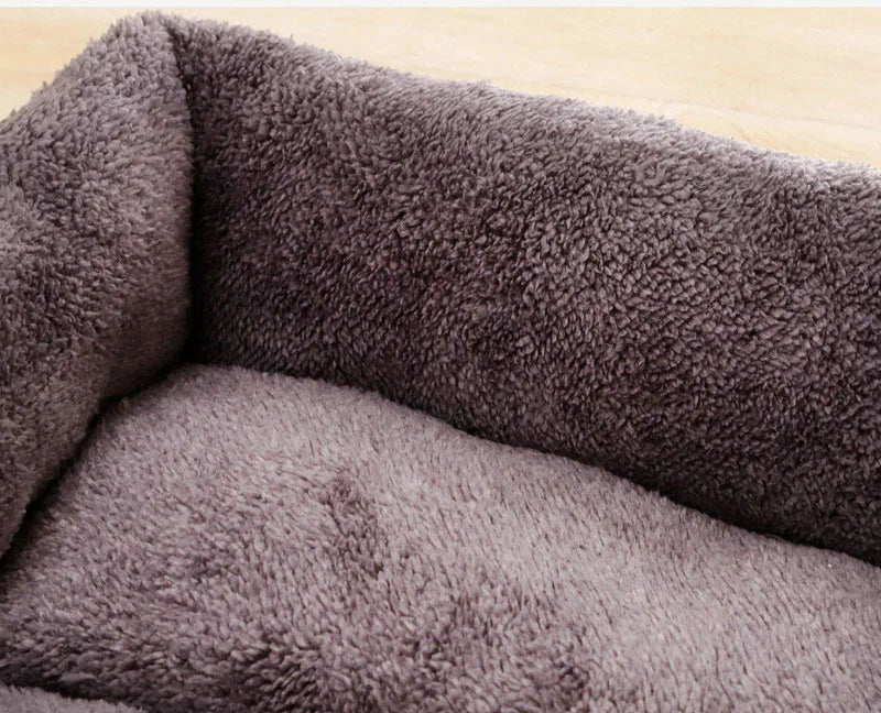 Snoutik Black Plush Dog Bed