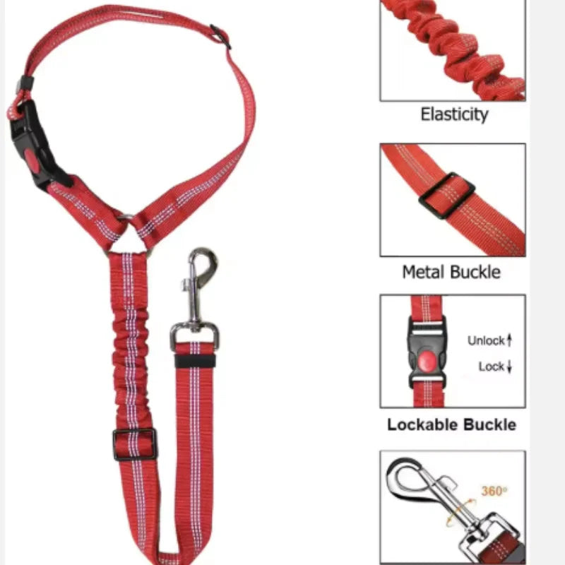 Snoutik Reflective Pet Car Harness & Leash