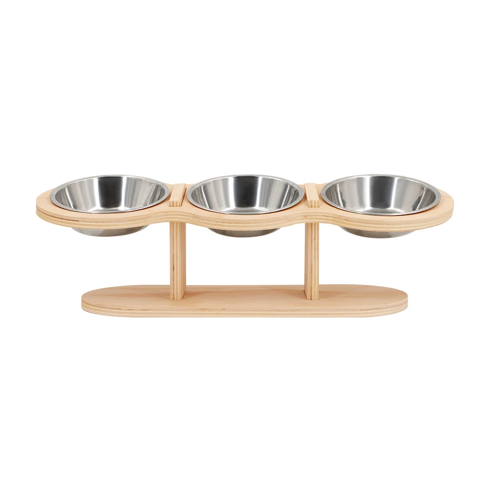 Snoutik Elevated Wooden Pet Feeder