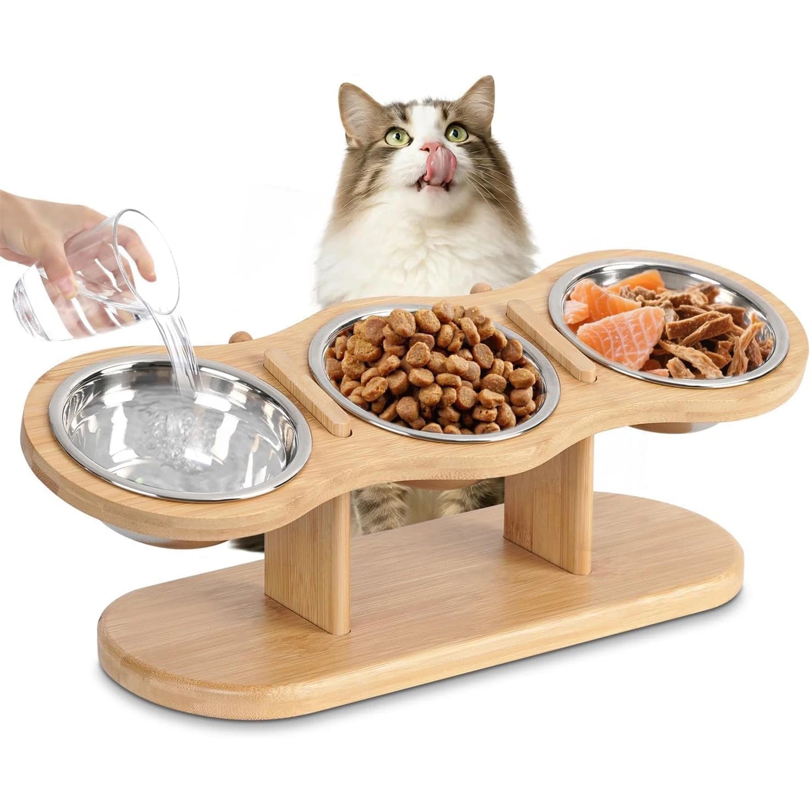 Snoutik Elevated Wooden Pet Feeder