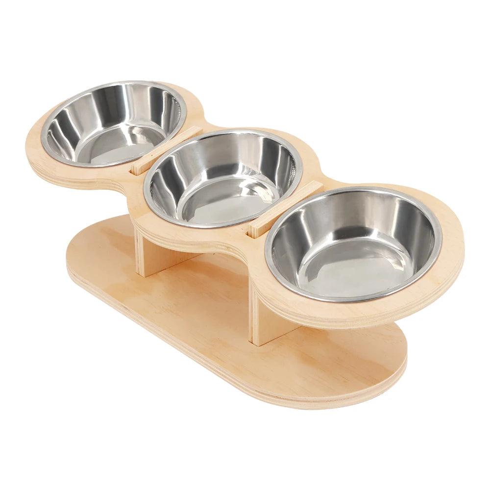 Snoutik Elevated Wooden Pet Feeder