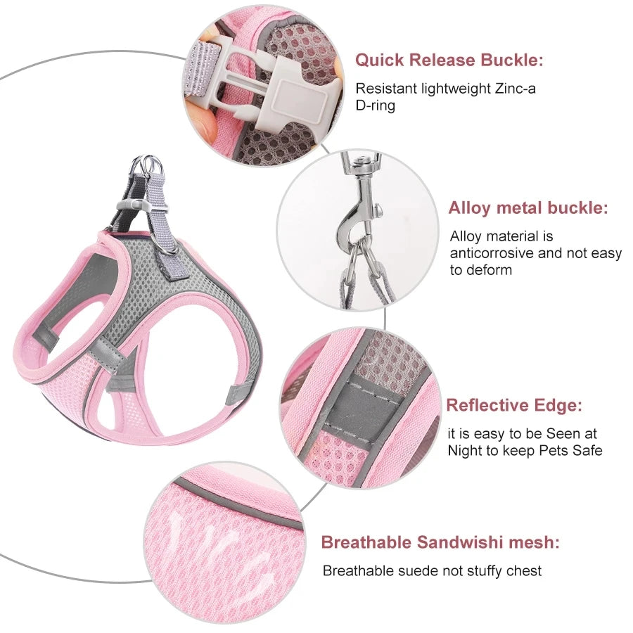 Snoutik Reflective Harness & Leash Set