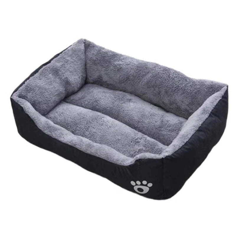 Snoutik Black Plush Dog Bed