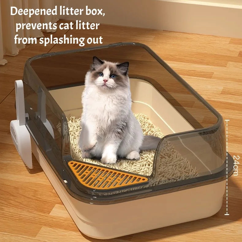 Snoutik Premium Semi‑Enclosed Cat Litter Box