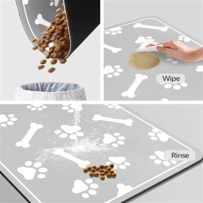 Snoutik Winter Pet Feeding Mat with a pattern