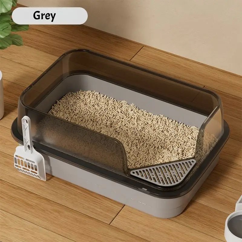 Snoutik Premium Semi‑Enclosed Cat Litter Box - Snoutik pet store