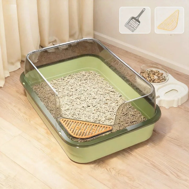 Snoutik Premium Semi‑Enclosed Cat Litter Box