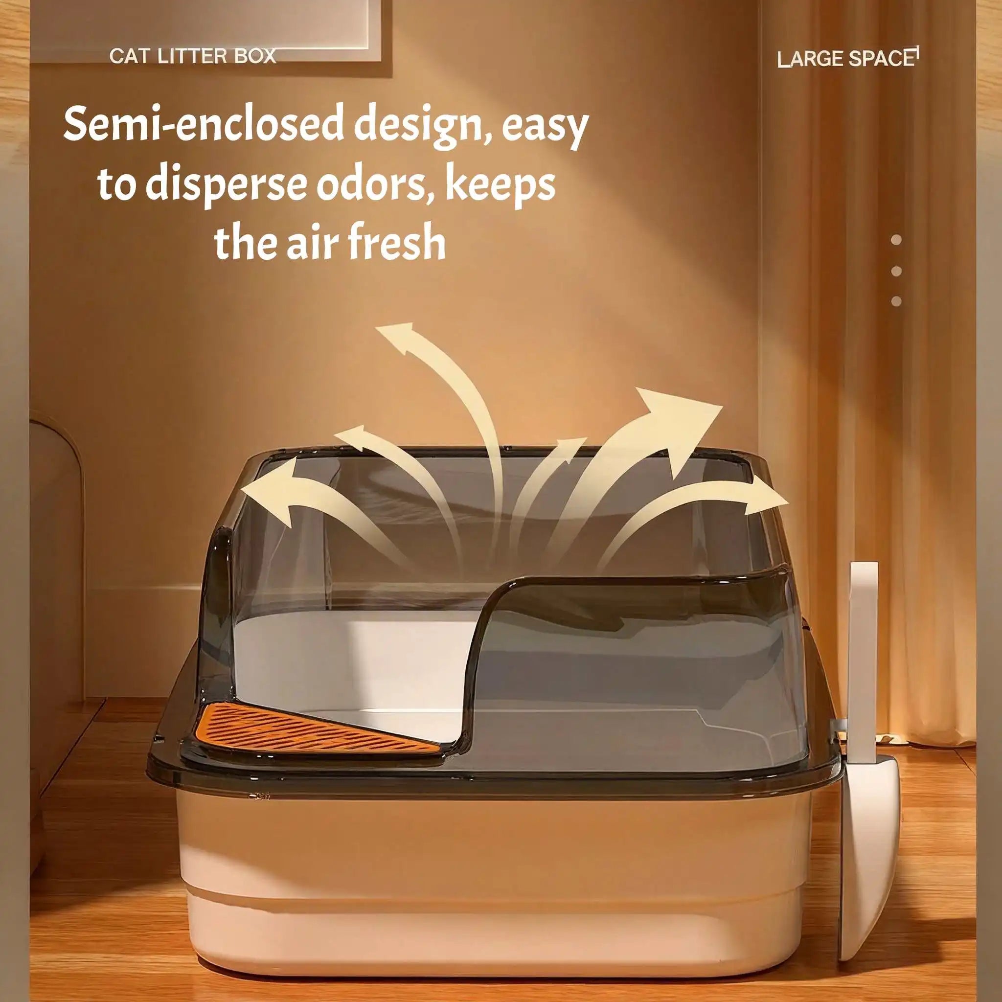 Snoutik Premium Semi‑Enclosed Cat Litter Box