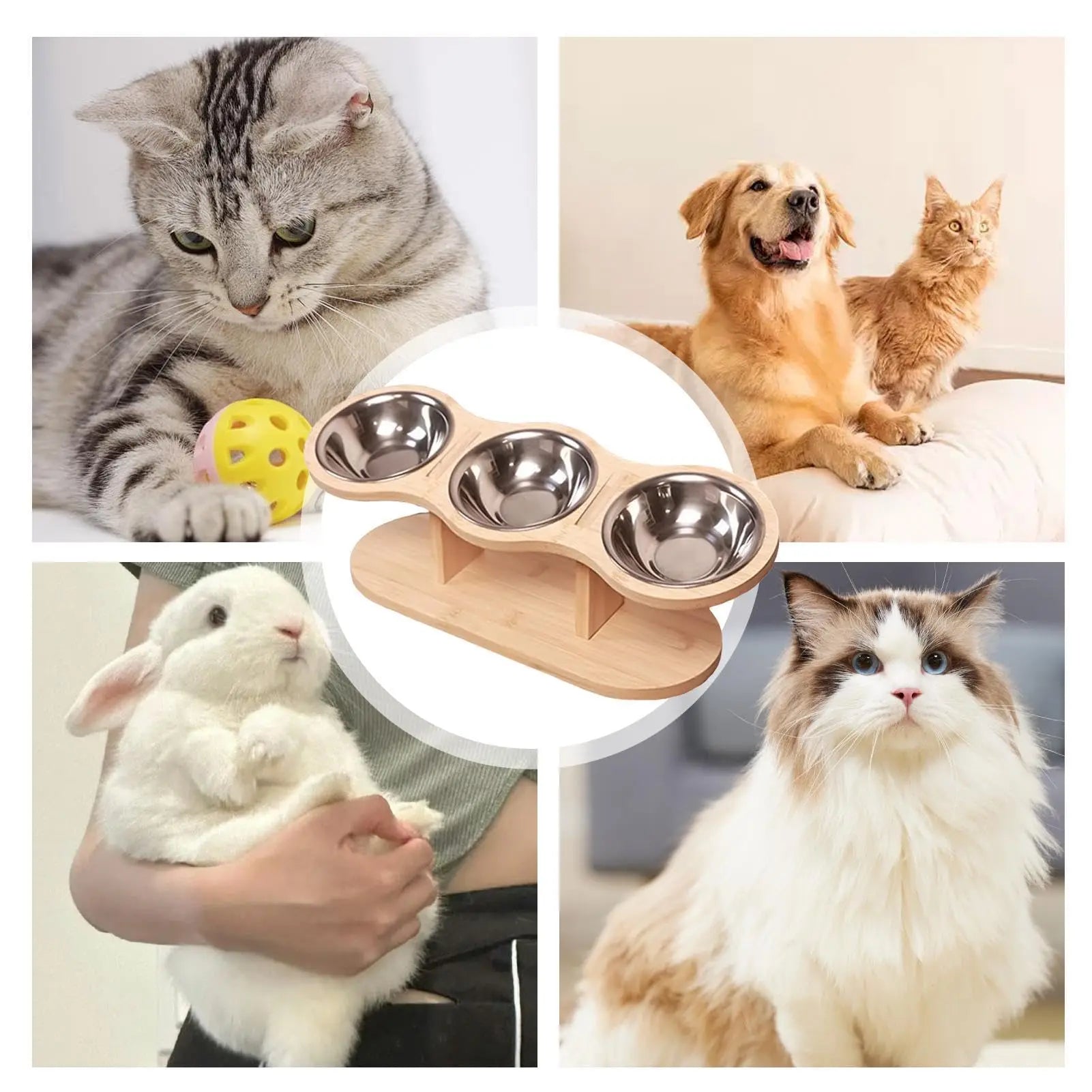 Snoutik Elevated Wooden Pet Feeder